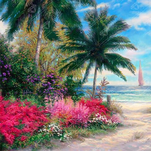DIAMOND ART CLUB Bibler Garden Path Diamond Painting Kit, Fun DIY Crafts for Adults, Round Diamond Art Canvas for Beginners, 13" x 17" (33cm x 42.7cm) in Saudi Arabia