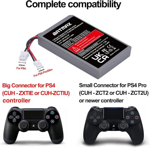 Batmax 2 قطعة 2000 مللي أمبير بطارية لسوني بلاي ستيشن 4 PS4 برو سليم Dualshock 4 وحدة تحكم لاسلكية Cuh-zct2u CUH-ZCT1E in Saudi Arabia
