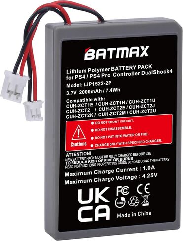 Batmax 2 قطعة 2000 مللي أمبير بطارية لسوني بلاي ستيشن 4 PS4 برو سليم Dualshock 4 وحدة تحكم لاسلكية Cuh-zct2u CUH-ZCT1E in Saudi Arabia