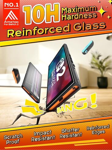 Screen Protector for Switch 2, 10H Military Grade Protection Tempered Glass with Eye Protection for Nintendo, [2026 Upgrade] Auto-Align & Auto-Dust Kit, Ultra-Durable for Valentine's Day gifts, 2 Pack in Saudi Arabia