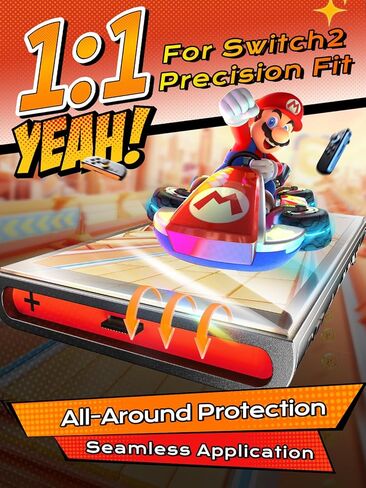 Screen Protector for Switch 2, 10H Military Grade Protection Tempered Glass with Eye Protection for Nintendo, [2026 Upgrade] Auto-Align & Auto-Dust Kit, Ultra-Durable for Valentine's Day gifts, 2 Pack in Saudi Arabia