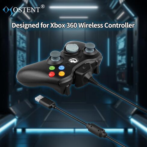 OSTENT 2 in 1 Charger Cable + Rechargeable Battery Pack for Xbox 360 Wireless Controller Color Black in Saudi Arabia