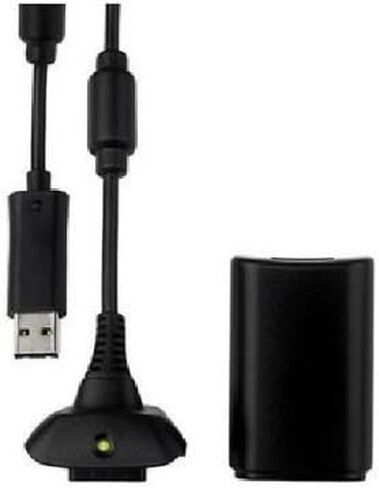 OSTENT 2 in 1 Charger Cable + Rechargeable Battery Pack for Xbox 360 Wireless Controller Color Black in Saudi Arabia