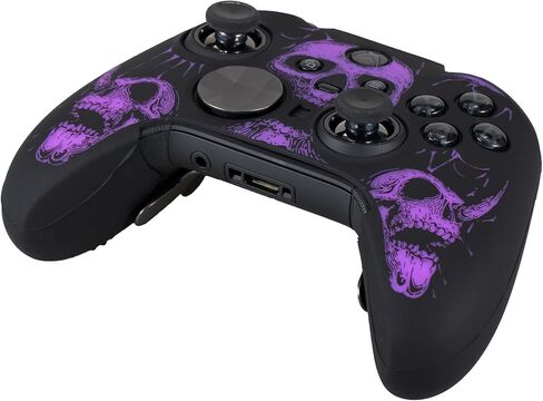 Laser Carving Silicone Skin for Xbox Elite Series 2 Controller x 1(Skulls Purple) with Exclusive Thumb Grips x 4 in Saudi Arabia