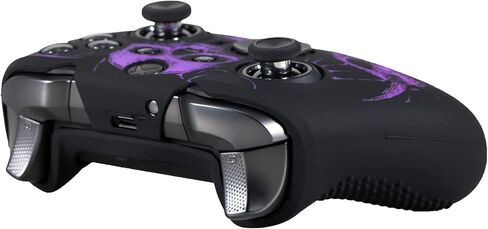 Laser Carving Silicone Skin for Xbox Elite Series 2 Controller x 1(Skulls Purple) with Exclusive Thumb Grips x 4 in Saudi Arabia
