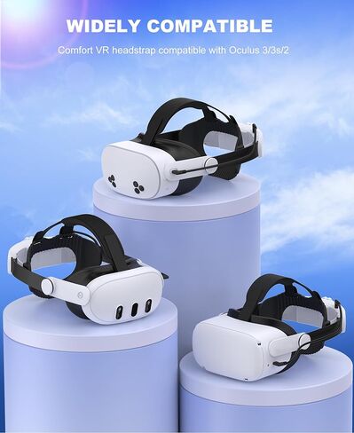 حزام رأس مريح مطور متوافق مع حزام الرأس Meta Quest 3S/Quest 2/Quest 3، حزام النخبة قابل للتعديل بطارية قابلة لإعادة الشحن 10000 مللي أمبير في الساعة متوافقة مع Meta Quest 3S/3/2 in Kuwait