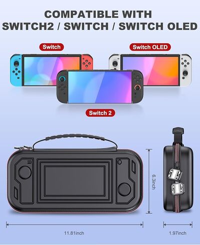 Kawaye Switch 2 Case for Switch Game Compatible with Nintendo Switch 2 (2025) and Switch/OLED Console, Switch Carrying Case Hard Shell Protective for Nintendo Switch 2 Accessories in Saudi Arabia