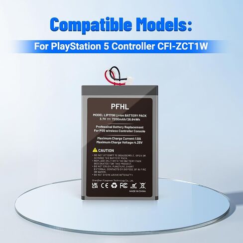 2 Pack 7200mAh LIP1708, PS5 Battery, (2026 New Upgrade) New 0 Cycle High Capacity Battery for Sony PlayStation 5 Controller CFI-ZCT1W with Repair Tool Kits in Saudi Arabia