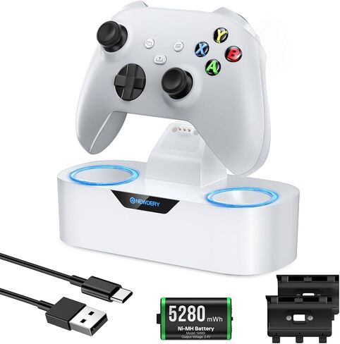 محطة شحن NEWDERY لوحدات تحكم Xbox اللاسلكية، قاعدة شحن سريعة وحامل شحن فردي لوحدة تحكم Xbox One/Series X|S in Saudi Arabia