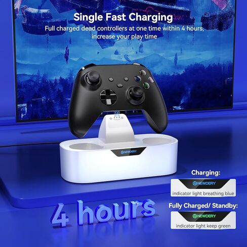 محطة شحن NEWDERY لوحدات تحكم Xbox اللاسلكية، قاعدة شحن سريعة وحامل شحن فردي لوحدة تحكم Xbox One/Series X|S in Saudi Arabia