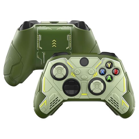 playvital Stellar Mecha Silicone Cover Skin for Xbox Series X/S Controller, Anti-slip Grip Protector with Thumb Grips & Sticker for Xbox Core Wireless Controller - Black & Gunmetal Gray in Saudi Arabia