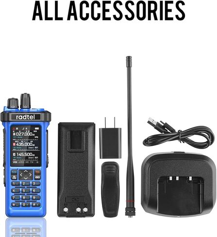 Radtel RT-950 PRO Ham Radio GPS/APRS, 10W Walkie Talkie Long Range Handheld Two Way Radio, SW/MW/LW RX, Bluetooth APP Programming, NOAA, Spectrum Analyzer,Blue(with Programming Cable) in Saudi Arabia