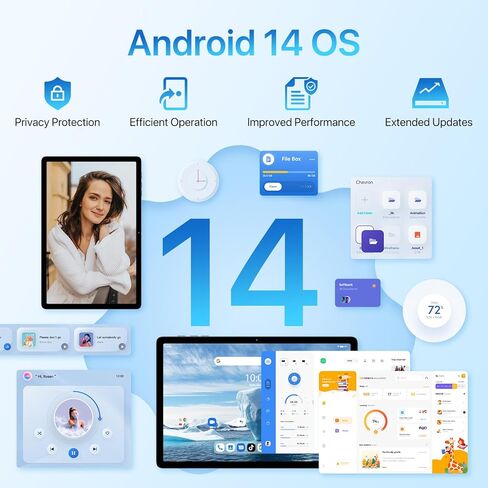 UMIDIGI G9 Tab 11 بوصة، Android 14 Tablet بفتحات بطاقة SIM مزدوجة 8 جيجابايت + 256 جيجابايت + 1 تيرابايت توسيع، جهاز لوحي Android مزود بقلم وحقيبة 7200 مللي أمبير في الساعة وكاميرات 13 + 8 ميجابكسل، خلوي مع فتح الوجه، GPS، FM (رمادي) in Kuwait