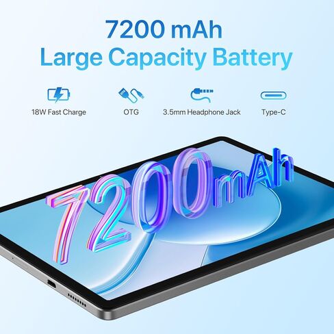 UMIDIGI G9 Tab 11 بوصة، Android 14 Tablet بفتحات بطاقة SIM مزدوجة 8 جيجابايت + 256 جيجابايت + 1 تيرابايت توسيع، جهاز لوحي Android مزود بقلم وحقيبة 7200 مللي أمبير في الساعة وكاميرات 13 + 8 ميجابكسل، خلوي مع فتح الوجه، GPS، FM (رمادي) in Kuwait