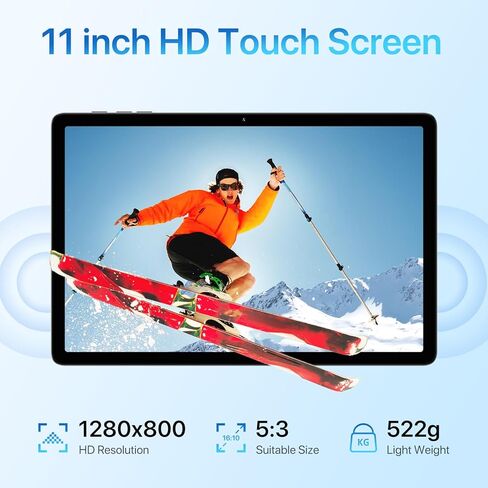 UMIDIGI G9 Tab 11 بوصة، Android 14 Tablet بفتحات بطاقة SIM مزدوجة 8 جيجابايت + 256 جيجابايت + 1 تيرابايت توسيع، جهاز لوحي Android مزود بقلم وحقيبة 7200 مللي أمبير في الساعة وكاميرات 13 + 8 ميجابكسل، خلوي مع فتح الوجه، GPS، FM (رمادي) in Kuwait