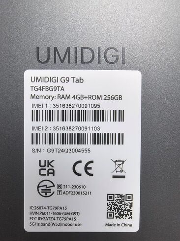UMIDIGI G9 Tab 11 بوصة، Android 14 Tablet بفتحات بطاقة SIM مزدوجة 8 جيجابايت + 256 جيجابايت + 1 تيرابايت توسيع، جهاز لوحي Android مزود بقلم وحقيبة 7200 مللي أمبير في الساعة وكاميرات 13 + 8 ميجابكسل، خلوي مع فتح الوجه، GPS، FM (رمادي) in Kuwait