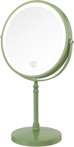 Lighted Makeup Mirror, 3000 mAh Rechargeable Double Sided Magnifying Mirror with 3 Colors, 1x/10x 360° Rotation Vanity Mirror, Brightness Adjustable Magnification Cosmetic Light up Mirror, Women Gift in Saudi Arabia