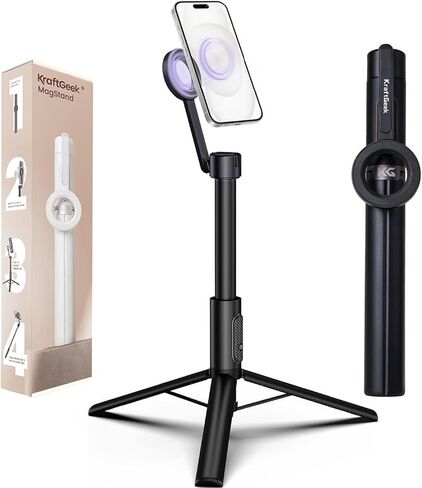 حامل ثلاثي للهاتف المغناطيسي KraftGeek لهاتف iPhone Magsafe، حامل ثلاثي القوائم 64 بوصة مع جهاز تحكم عن بعد، حامل هاتف خلوي للسفر لهاتف iPhone 17 Pro Max in Kuwait