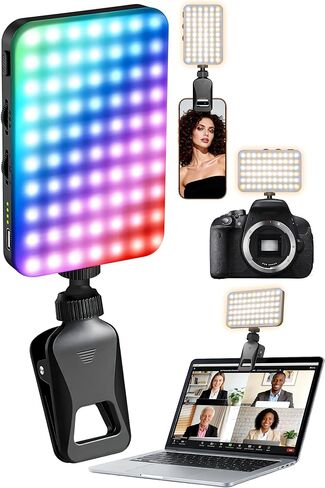 Selfie Light for Video Conference and Make Up,91 LED Clip On Light and Eye Friendly,3 Modes 10 Brightness, Rechargeable 2000mAh, Portable Compatible with Phone Laptop Webcam Zoom,Live Streaming in Saudi Arabia
