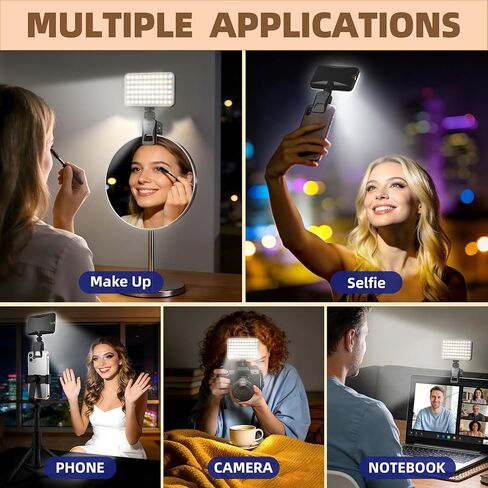 Selfie Light for Video Conference and Make Up,91 LED Clip On Light and Eye Friendly,3 Modes 10 Brightness, Rechargeable 2000mAh, Portable Compatible with Phone Laptop Webcam Zoom,Live Streaming in Saudi Arabia