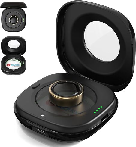 حافظة شحن لاسلكية لشاحن Oura Ring 3، محطة شحن محمولة للسفر بقدرة 2000 مللي أمبير في الساعة تناسب جميع أحجام Ring Gen 3، وقت تشغيل 30 يومًا (الشاحن الرسمي غير متضمن)، أسود in Kuwait