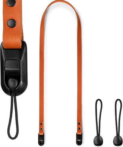 Slim Leather Camera Strap with Quick Release, Neck Adjustable Camera Shoulder Strap DSLR SLR Compatible with All Camera Brands, Classic/Black in Kuwait