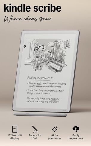 Amazon Kindle Scribe 64GB (newest model) — 11" paper-like display with front light — Thinner, lighter, faster — Write in notebooks, documents, and books. Includes Premium Pen - Graphite in Saudi Arabia
