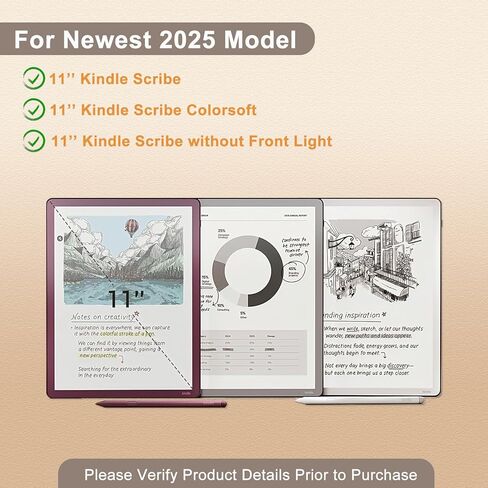 واقي شاشة Caweet لجميع أجهزة Kindle Scribe Colorsoft الجيل الأول الجديد مقاس 11 بوصة وإصدار Kindle Scribe الجيل الثالث 2025، طبقة حماية غير لامعة بتغطية كاملة ومضادة للوهج من PET، 3 عبوات in Kuwait