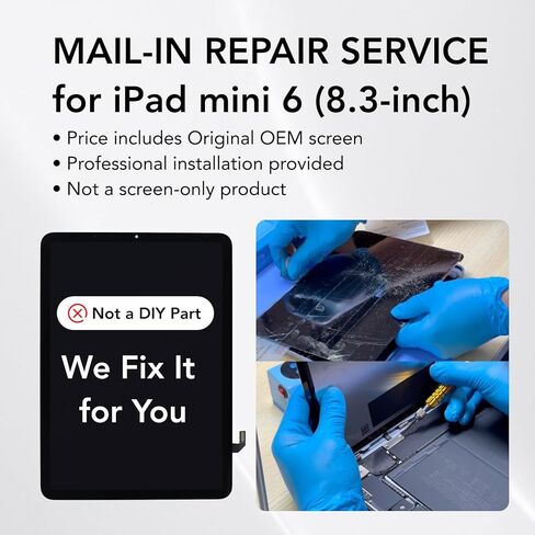 خدمة إصلاح عبر البريد مع استبدال شاشة سحب OEM الأصلية لجهاز iPad mini 6 6th 2021 8.3 بوصة شاشة LCD تعمل باللمس A2567 A2568 A2569 (نحن نصلح لك، لم يتم إرسال أي أجزاء) in Kuwait
