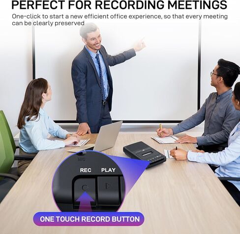 Portable Tape USB Player with Stand-Alone Mic, Cassette Players Recorder, Cassettes Tape Digital Converter to USB Flash Disk, Built-in Speaker, Retractable Handle, One-Touch Recording in Saudi Arabia