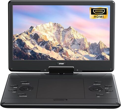 مشغل DVD محمول ieGeek مقاس 15.9 بوصة مع شاشة دوارة مقاس 14.1 بوصة، ومدخل HDMI، وبطارية قابلة لإعادة الشحن لمدة 6 ساعات، وخالية من المنطقة، وتشغيل USB/SD، هدية مثالية لكبار السن والأطفال والسفر، أرجواني in Saudi Arabia