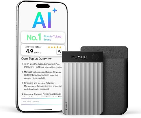 مسجل صوت Plaud Note Pro AI، نسخ وتلخيص باستخدام الذكاء الاصطناعي، التحكم في التطبيق، مدون ملاحظات للاجتماعات والمكالمات، يدعم 112 لغة، نحيف للغاية مع شاشة عرض فورية، جراب متضمن، أسود in Kuwait