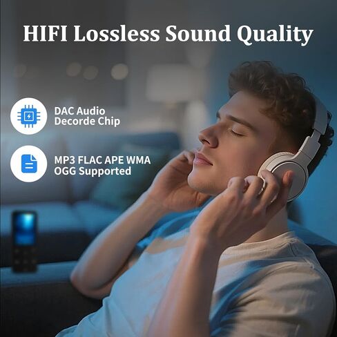 مشغل MP3 سعة 144 جيجابايت، مشغل موسيقى بلوتوث 5.2، موسيقى رقمية هاي فاي، مكبر صوت عالي الدقة مدمج، راديو FM، مسجل صوت، سماعات متضمنة، مشغل MP3 للأصدقاء والأطفال والطلاب وكبار السن (أسود) in Kuwait