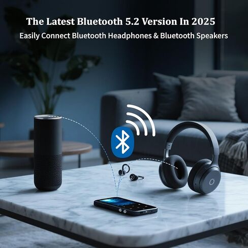 مشغل MP3 سعة 144 جيجابايت، مشغل موسيقى بلوتوث 5.2، موسيقى رقمية هاي فاي، مكبر صوت عالي الدقة مدمج، راديو FM، مسجل صوت، سماعات متضمنة، مشغل MP3 للأصدقاء والأطفال والطلاب وكبار السن (أسود) in Kuwait