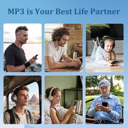 مشغل MP3 سعة 144 جيجابايت، مشغل موسيقى بلوتوث 5.2، موسيقى رقمية هاي فاي، مكبر صوت عالي الدقة مدمج، راديو FM، مسجل صوت، سماعات متضمنة، مشغل MP3 للأصدقاء والأطفال والطلاب وكبار السن (أسود) in Kuwait
