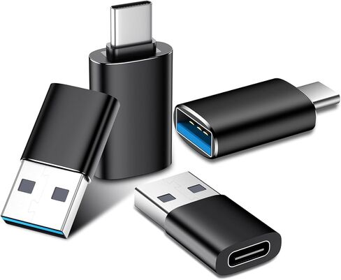 Temdan USB to USB C Adapter,Car Charger OTG Converter Compatible with MacBook Pro Air 2024,Samsung Notebook and More Type C,for iPhone 17 16 15 Air Plus Pro Max,OTG Adapters-Black in Saudi Arabia