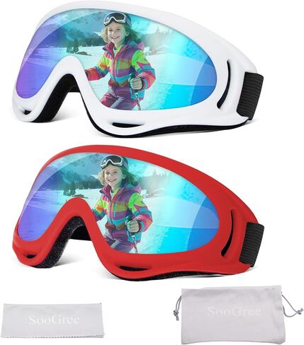 2 Pack Snow Ski Goggles, Snowboard Snow Goggles for Men Women Youth Kids, UV Protection Winter Snow Sports Goggles in Saudi Arabia