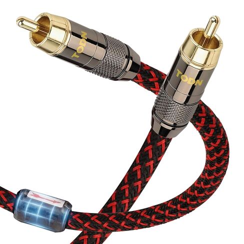 كابل صوت TODN HiFi رقمي محوري لعشاق الصوت 75 أوم SPDIF Coax مع قلب O-C-C، مزدوج الحماية، قابس مطلي بالذهب 24 قيراط (3 أقدام /1 متر) in Kuwait
