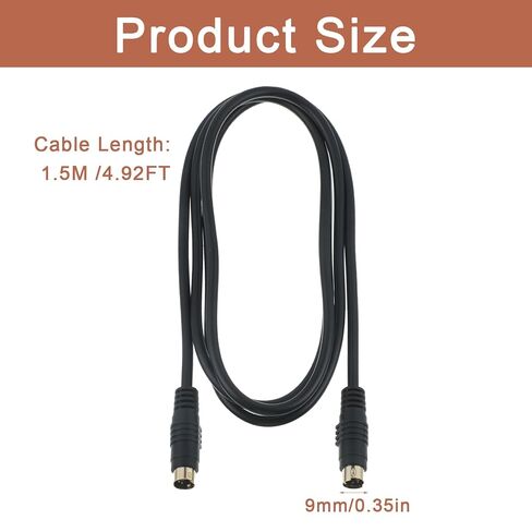 S Video Cable, 4-Pin Connector Male to Male S-Video Cable, Svideo Cables Compatible with DVD Player, DSS receivers, Home Theater, VCRs, DVRs/PVRs(1.5m/5FT) in Kuwait