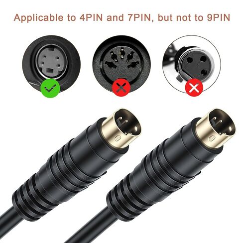 S Video Cable, 4-Pin Connector Male to Male S-Video Cable, Svideo Cables Compatible with DVD Player, DSS receivers, Home Theater, VCRs, DVRs/PVRs(1.5m/5FT) in Kuwait