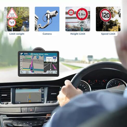 جهاز ملاح GPS مقاس 7 بوصات لشاحنة السيارة RV، أحدث تحديث للخريطة لعام 2026، وملاحة صوتية ذكية، وتنبيهات حدود السرعة، وتخطيط الطريق المخصص، وشاشة لمس عالية الدقة in Kuwait