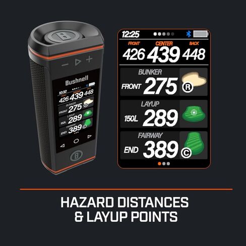 Bushnell Golf Wingman HD GPS Speaker with Color Touchscreen, Audible and Visual Front/Center/Back with Powerful 360 Degree Audio, Hazard Distances. Full Hole View and Signature Series Golf Towel in Saudi Arabia