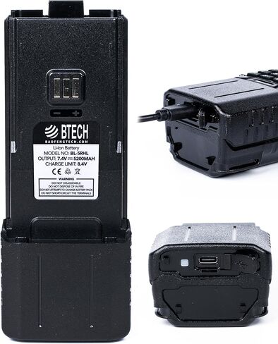 BTECH BL-5RHL 5200mAh USB-C Charging Li-ion Battery Pack, OEM Original Capacity Battery for BaoFeng BF-F8HP PRO and BL-5RH Series Radios in Saudi Arabia