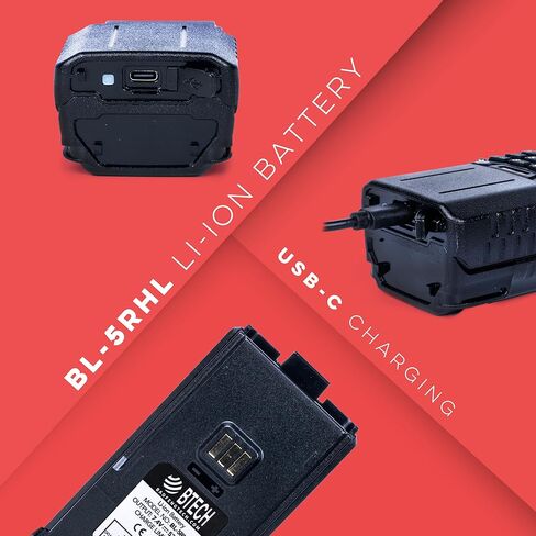 BTECH BL-5RHL 5200mAh USB-C Charging Li-ion Battery Pack, OEM Original Capacity Battery for BaoFeng BF-F8HP PRO and BL-5RH Series Radios in Saudi Arabia