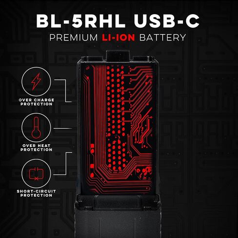 BTECH BL-5RHL 5200mAh USB-C Charging Li-ion Battery Pack, OEM Original Capacity Battery for BaoFeng BF-F8HP PRO and BL-5RH Series Radios in Saudi Arabia