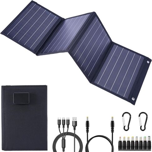 2026Upgrade 40W Foldable Solar Panel Charger,25% High Efficiency Portable N Type Cell,USB-C/USB-A/DC12V MPPT Fast Charging, IP67 Waterproof Lightweight Solar Charger for Outdoor Travel Emergency in Saudi Arabia