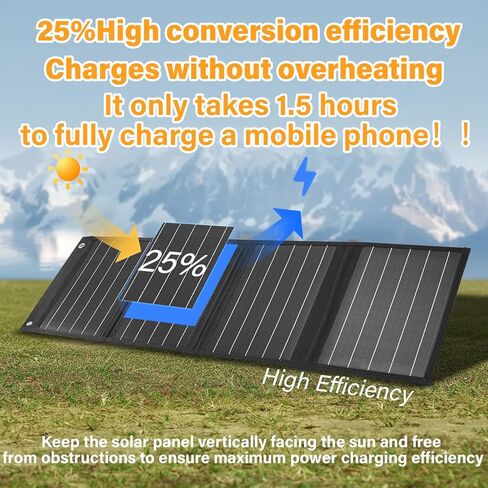 2026Upgrade 40W Foldable Solar Panel Charger,25% High Efficiency Portable N Type Cell,USB-C/USB-A/DC12V MPPT Fast Charging, IP67 Waterproof Lightweight Solar Charger for Outdoor Travel Emergency in Saudi Arabia