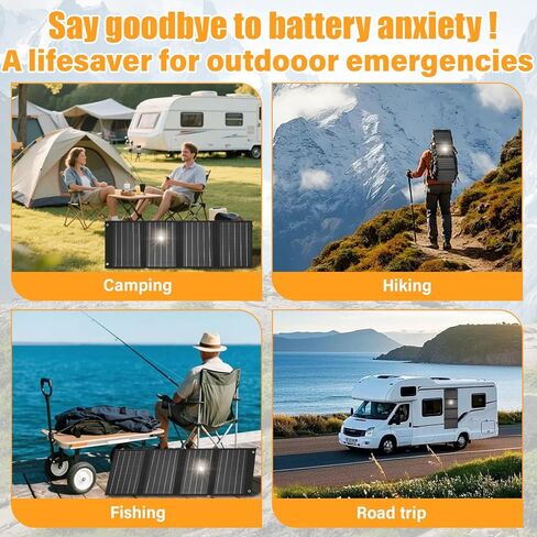 2026Upgrade 40W Foldable Solar Panel Charger,25% High Efficiency Portable N Type Cell,USB-C/USB-A/DC12V MPPT Fast Charging, IP67 Waterproof Lightweight Solar Charger for Outdoor Travel Emergency in Saudi Arabia