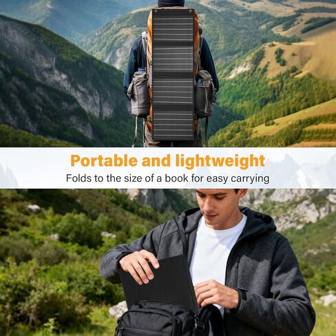 2026Upgrade 40W Foldable Solar Panel Charger,25% High Efficiency Portable N Type Cell,USB-C/USB-A/DC12V MPPT Fast Charging, IP67 Waterproof Lightweight Solar Charger for Outdoor Travel Emergency in Saudi Arabia