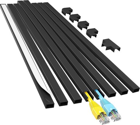 Yecaye Cord Hider, 113in One-Cord Cable Concealer, Cord Covers for Wires on Wall, Easy Install Cable Management Kit for 2 Small Wires, Cables Raceway Home Office, W0.59in H0.4in, White in Saudi Arabia